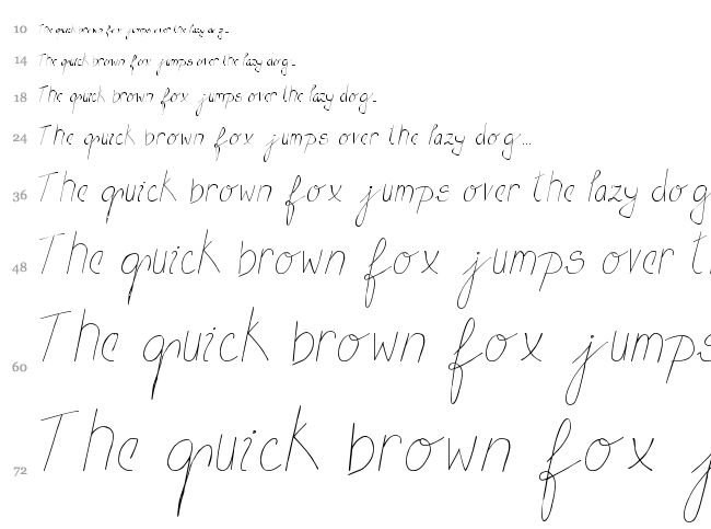 MTF Flowrites font waterfall